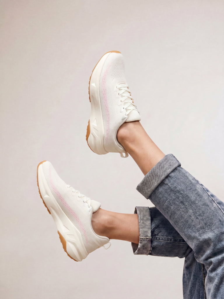 LUNA BLU White Lace-Up Sneakers