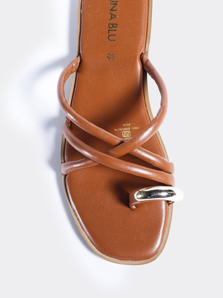 LUNA BLU Tan Toe Ring Sandals