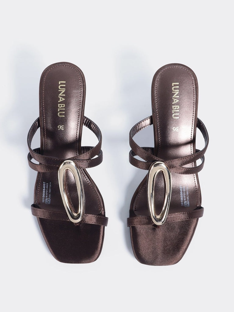 LUNA BLU Brown Heel Sandals