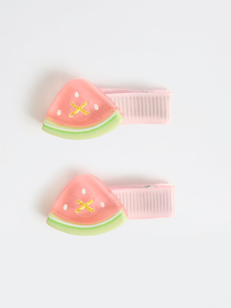 HOP Kids Girls Pink Watermelon Hair Clips - Pack of 2