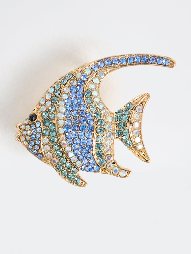Westside Accessories Multicolour Fish Embellished Brooch