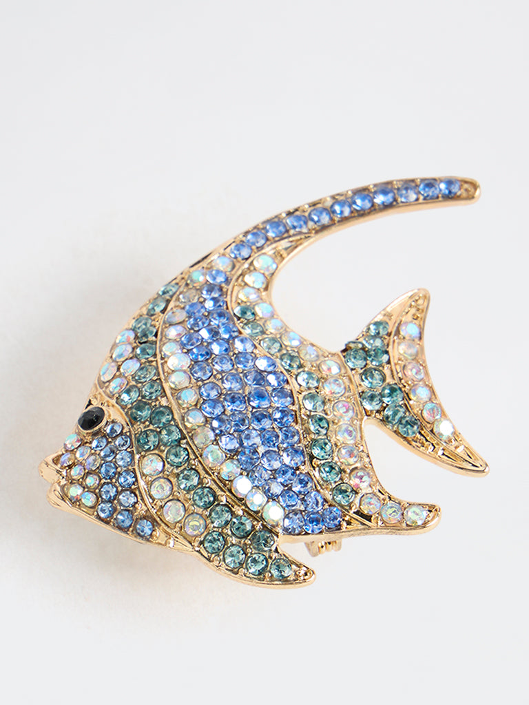 Westside Accessories Multicolour Fish Embellished Brooch