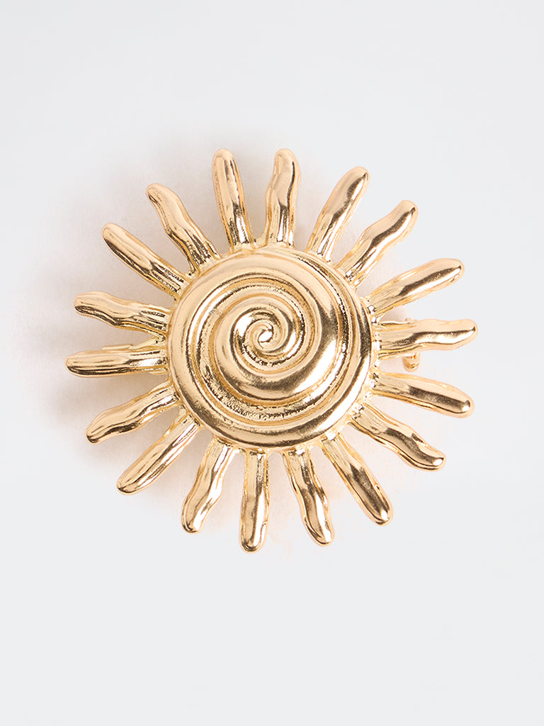 Westside Accessories Gold Sun Motif Brooch