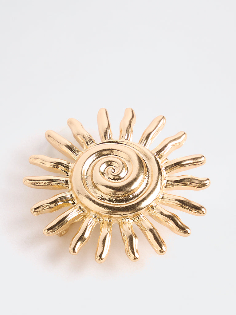 Westside Accessories Gold Sun Motif Brooch