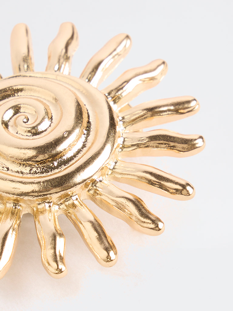 Westside Accessories Gold Sun Motif Brooch