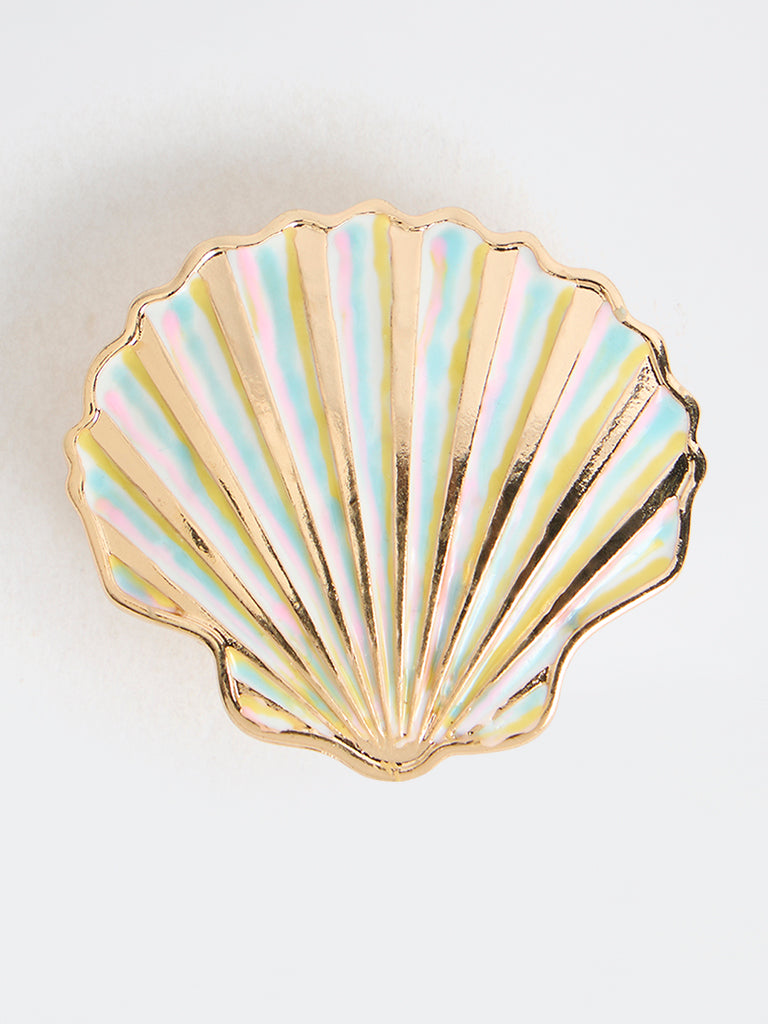 Westside Accessories Gold Shell Brooch