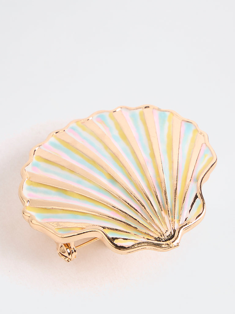 Westside Accessories Gold Shell Brooch