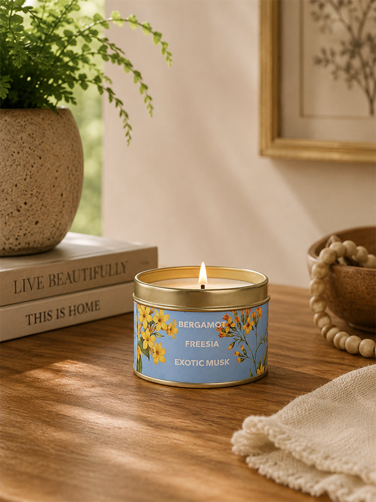 Westside Home Blue Scented Tin Candle