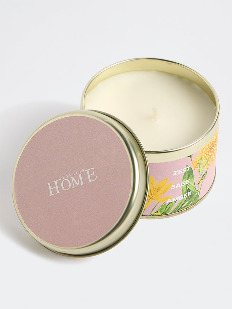 Westside Home Pink Zest, Sage and Amber Scented Tin Candle