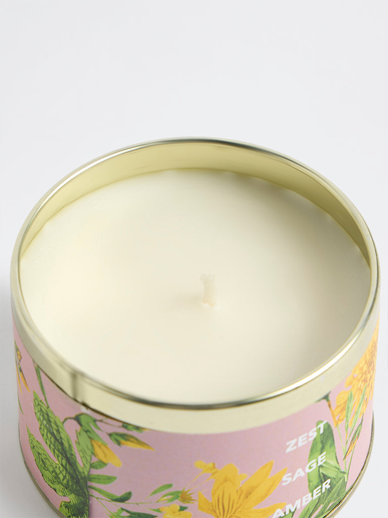Westside Home Pink Zest, Sage and Amber Scented Tin Candle