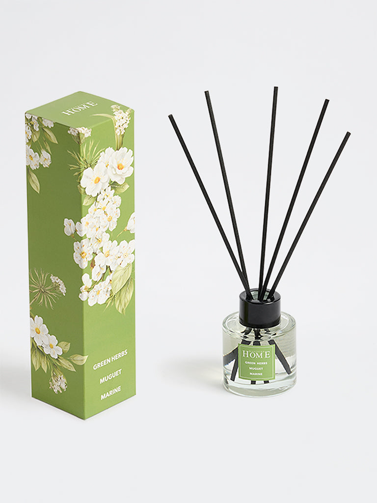 Westside Home Green Herbs, Muguet and Marine Fragrance Diffuser with Five Reed Sticks