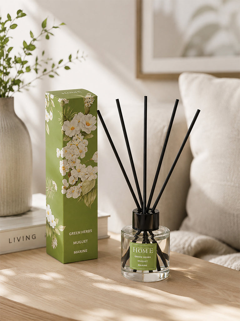 Westside Home Green Herbs, Muguet and Marine Fragrance Diffuser with Five Reed Sticks