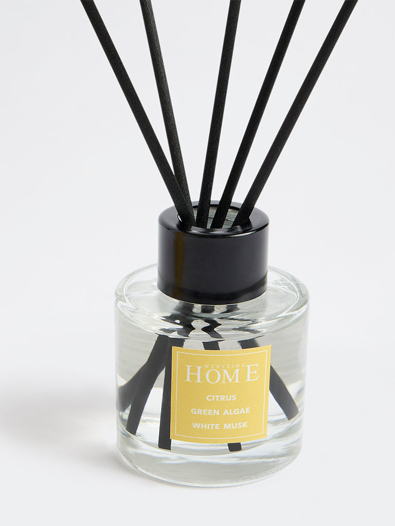 Westside Home Yellow Citrus, Green Algae and White Musk Fragrance Diffuser with Five Reed Sticks