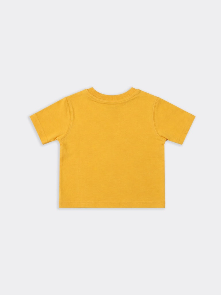 HOP Kids Boys Yellow Bronx Dog Graphic Cotton T-Shirt