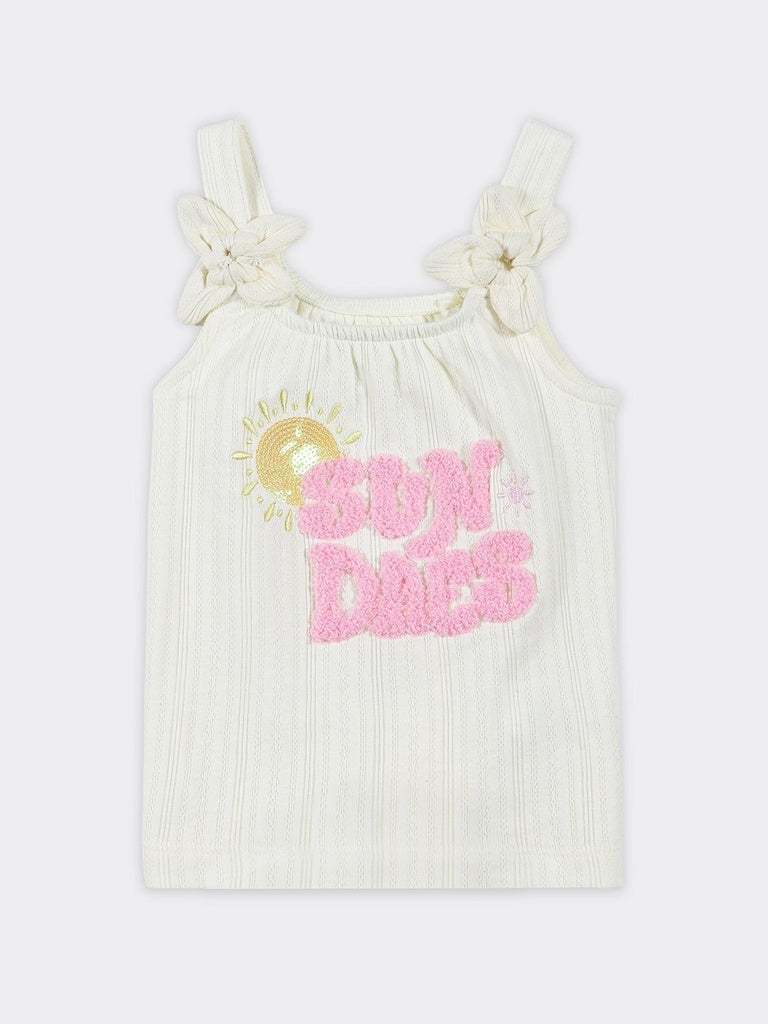 HOP Kids Girls Light Yellow Sun Graphic Cotton Top