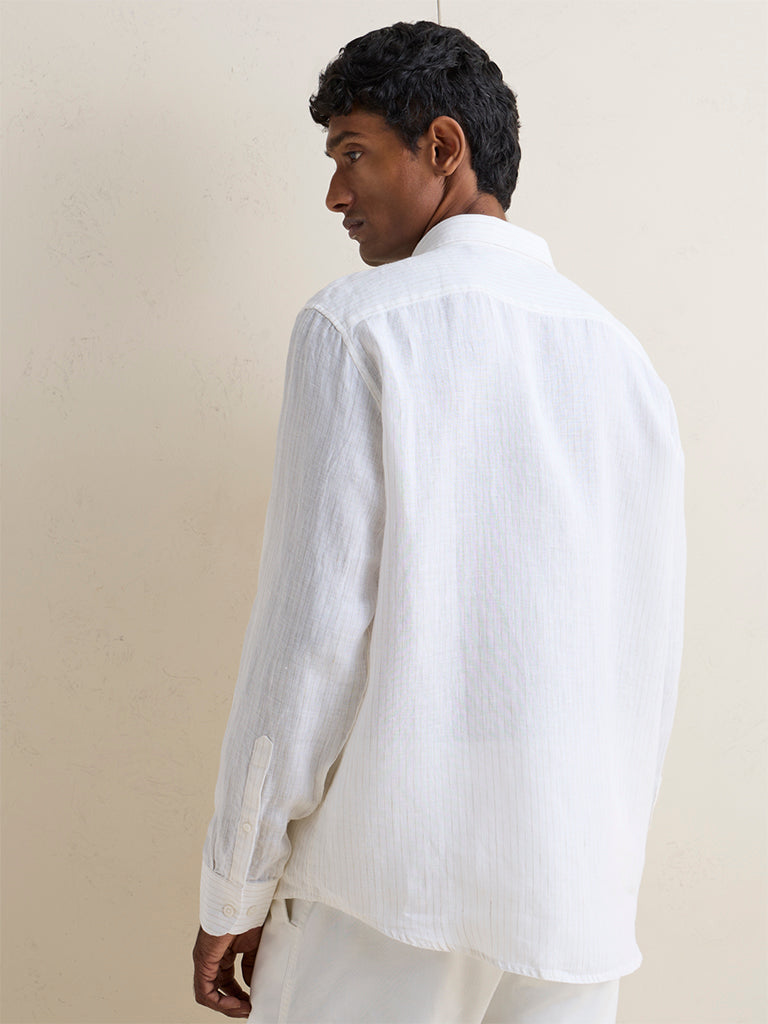 Ascot Off-White Relaxed-Fit Linen Shirt