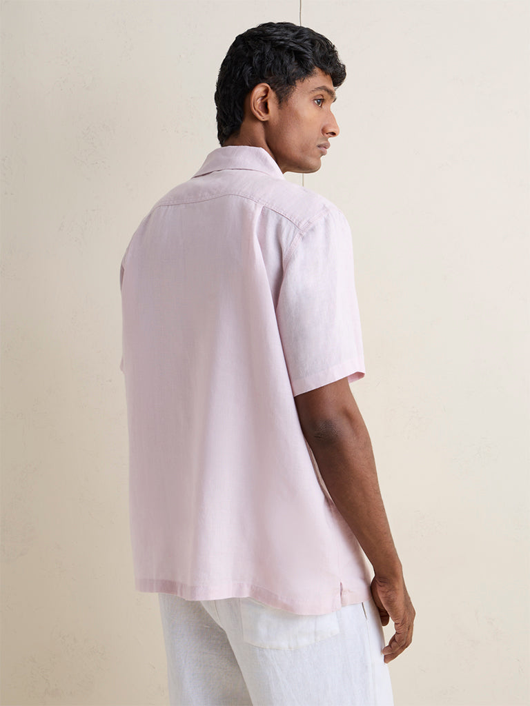 Ascot Light Pink Relaxed-Fit Linen Shirt