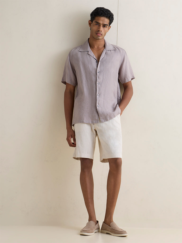 Ascot Grey Relaxed-Fit Linen Shirt