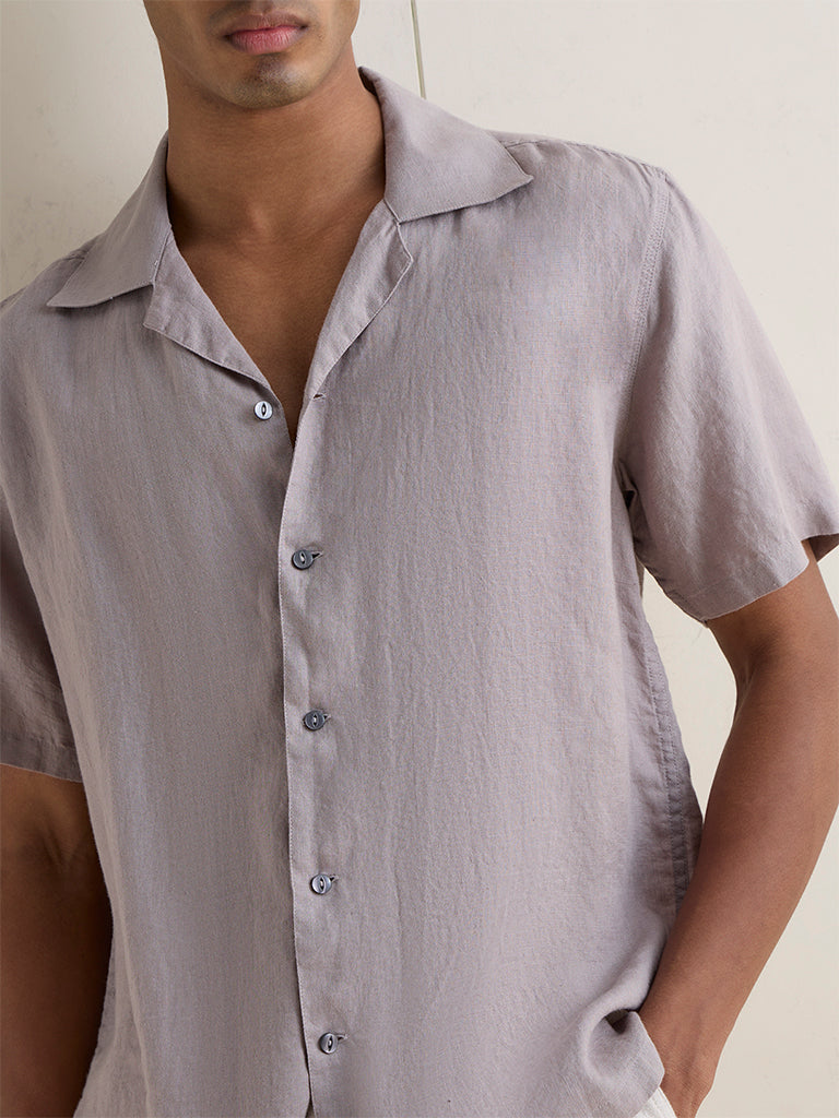 Ascot Grey Relaxed-Fit Linen Shirt