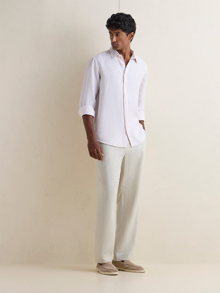 Ascot Mauve Relaxed-Fit Linen Shirt