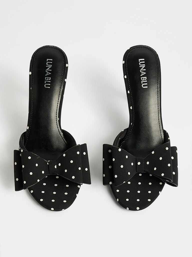 LUNA BLU Black Stiletto Heel Sandals