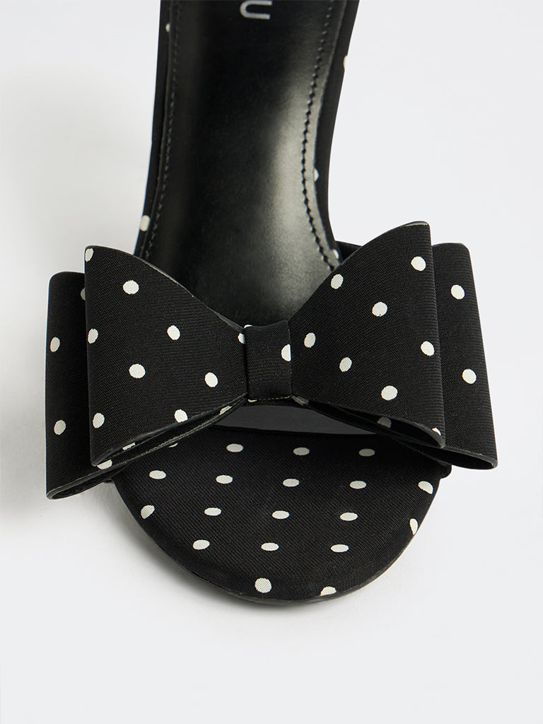 LUNA BLU Black Stiletto Heel Sandals
