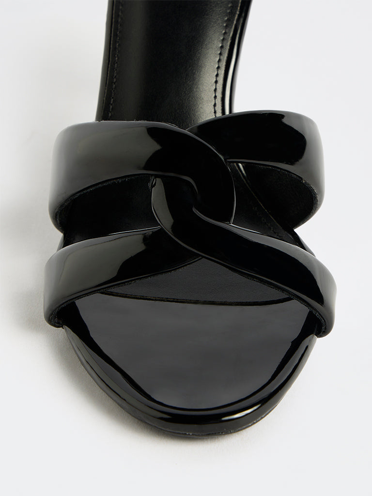 LUNA BLU Black Stiletto Heel Sandals