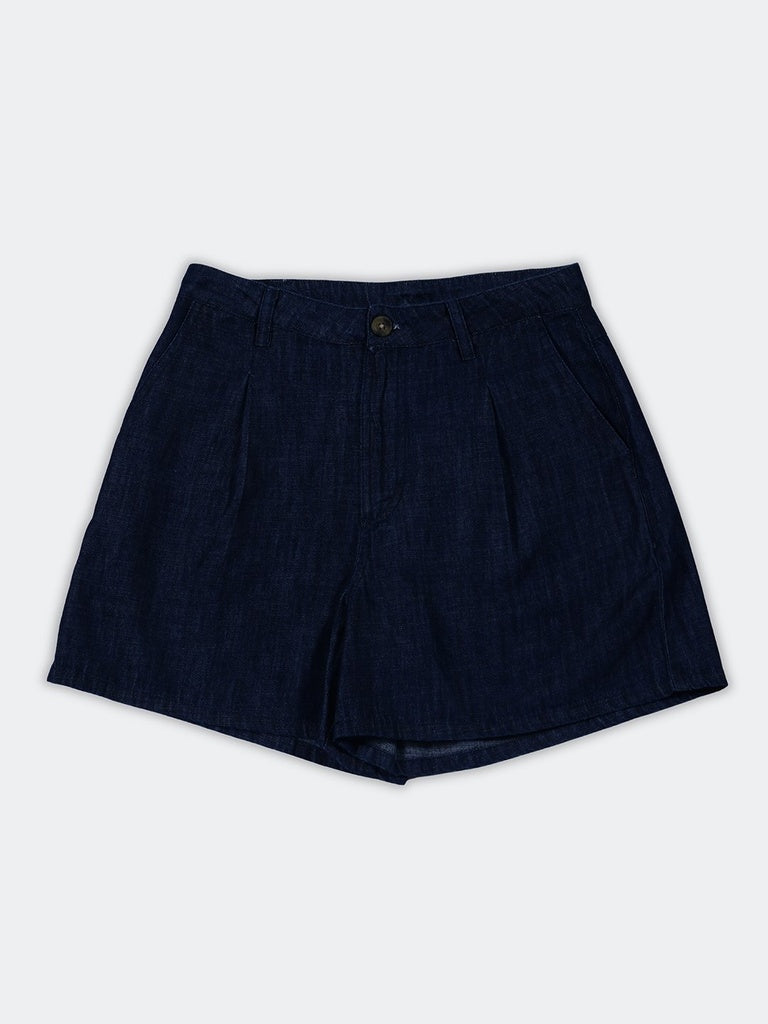 LOV Dark Blue High-Rise Denim Shorts