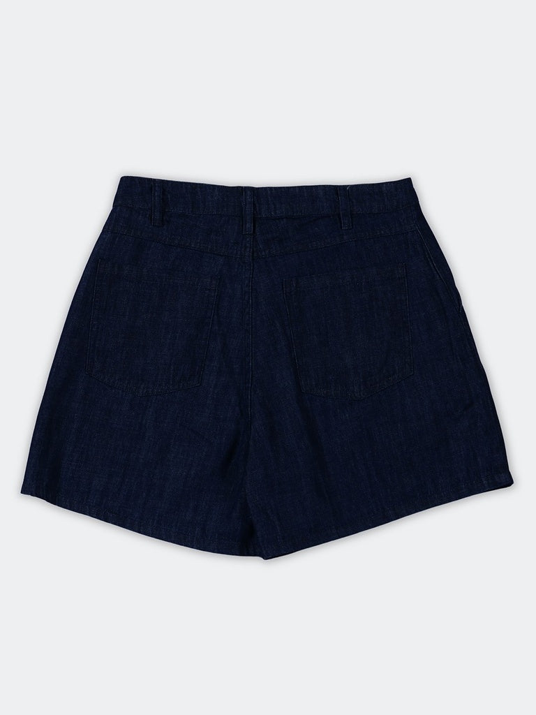 LOV Dark Blue High-Rise Denim Shorts