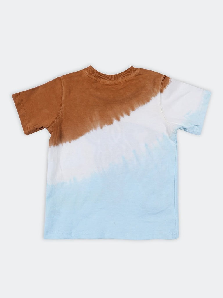 HOP Kids Boys Multi-Colored Zebra Patch Cotton T-Shirt