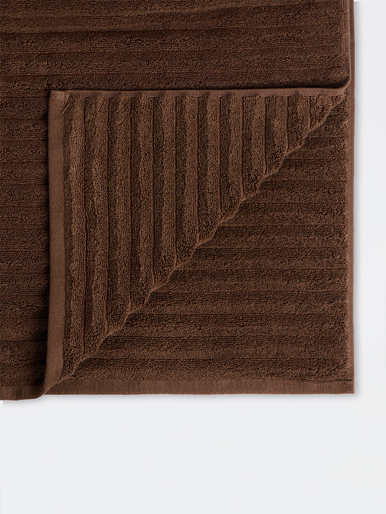 Westside Home Dark Brown Self-Striped Bath Sheet
