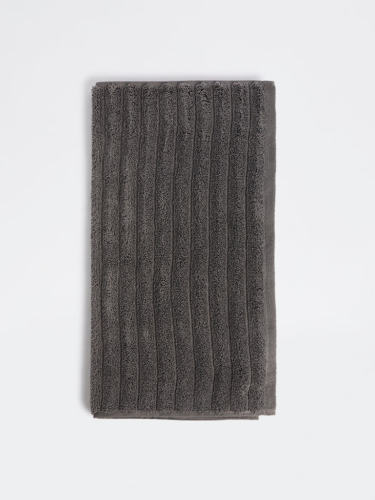Westside Home Charcoal Self-Striped Hand Towel
