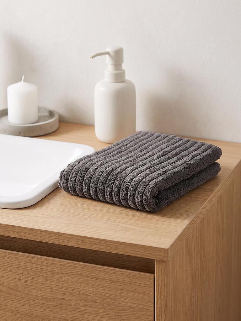 Westside Home Charcoal Self-Striped Bath Sheet