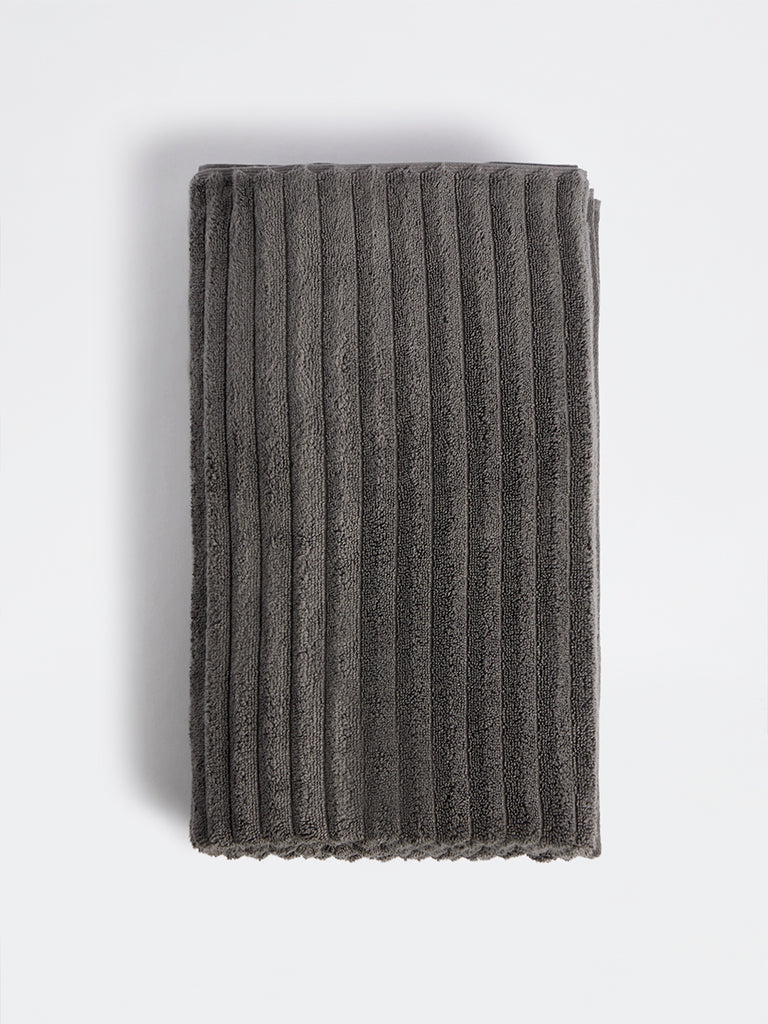 Westside Home Charcoal Self-Striped Bath Sheet