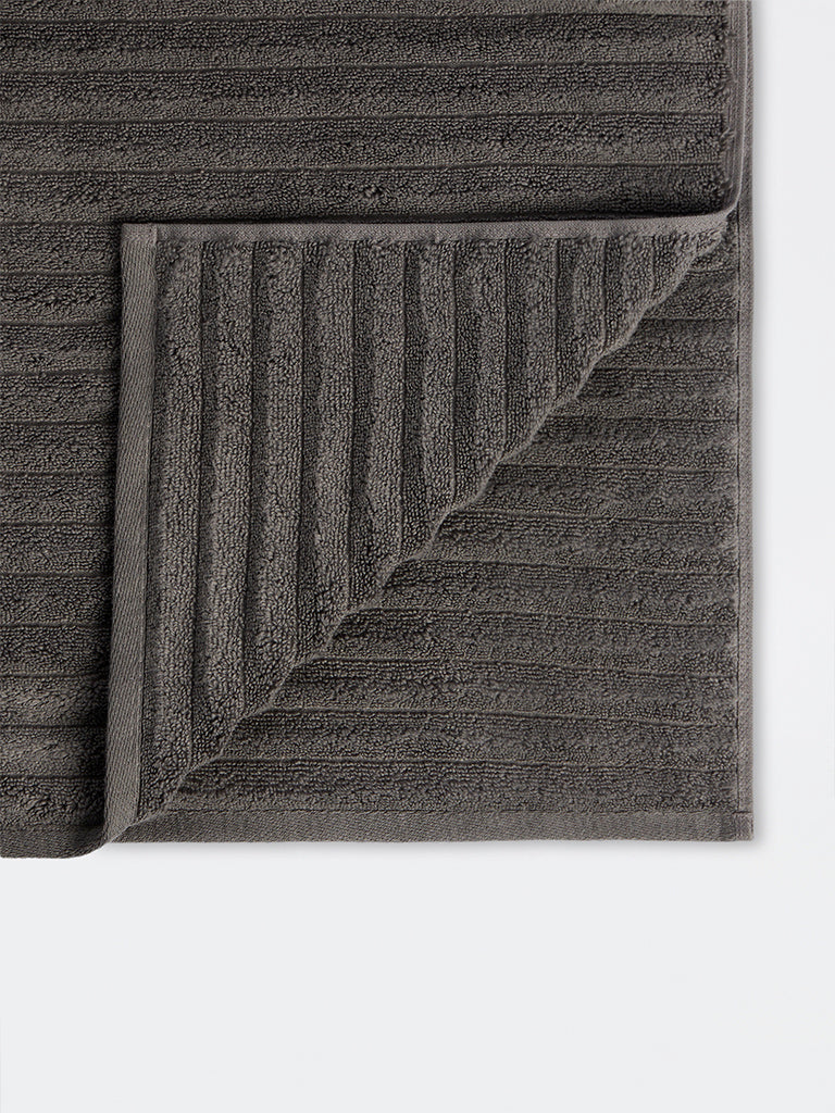 Westside Home Charcoal Self-Striped Bath Sheet