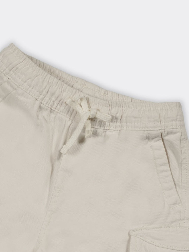 HOP Kids Boys Off-White Car Print Cotton Comfort Fit Shorts