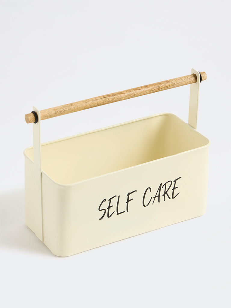 Westside Home Off-White Self Care Text Printed Caddy