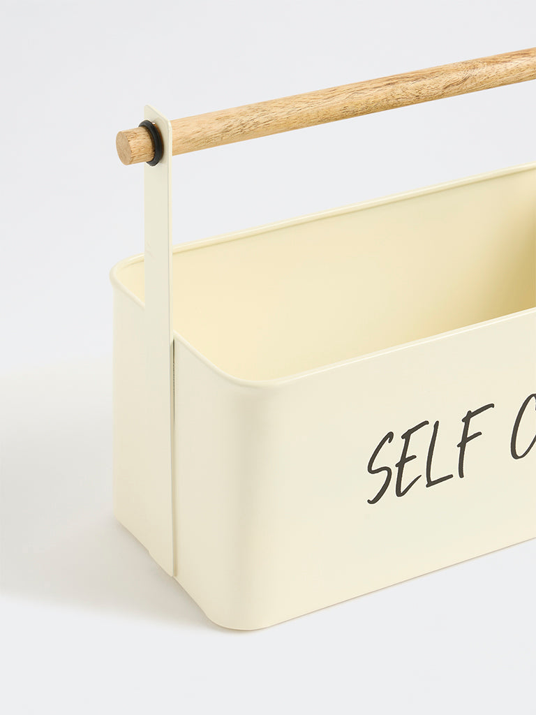 Westside Home Off-White Self Care Text Printed Caddy