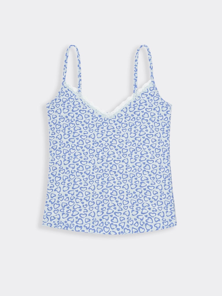 Superstar Blue Printed Cotton-Blend Camisoles - Pack of 2
