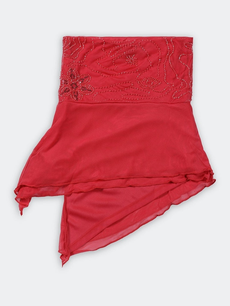 Nuon Coral Embellished Tube Top