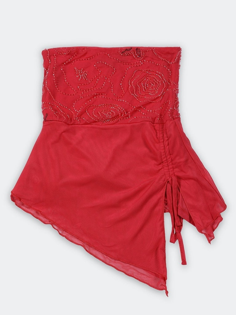 Nuon Coral Embellished Tube Top