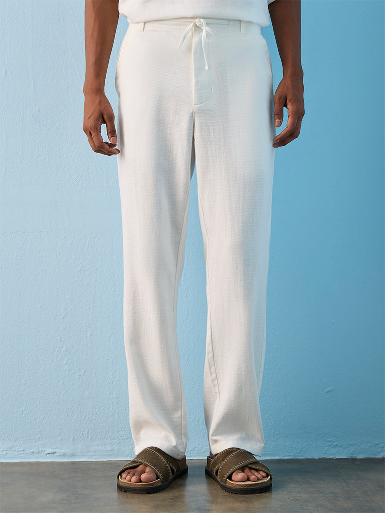 ETA Off-White Relaxed-Fit Mid-Rise Cotton-Blend Chinos