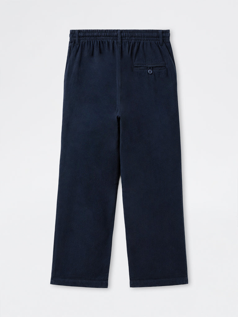 ETA Navy Relaxed-Fit Mid-Rise Cotton-Blend Chinos