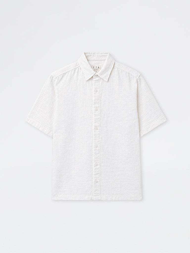 ETA Off-White Textured Relaxed-Fit Cotton Shirt