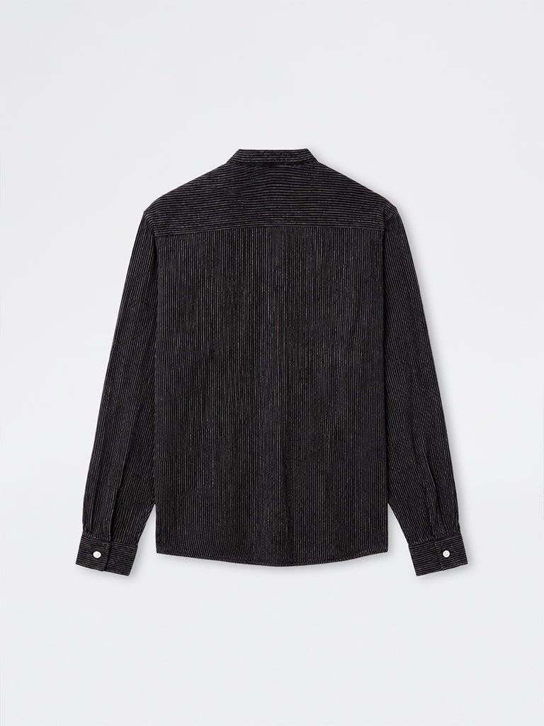 ETA Black Striped Relaxed-Fit Cotton Shirt