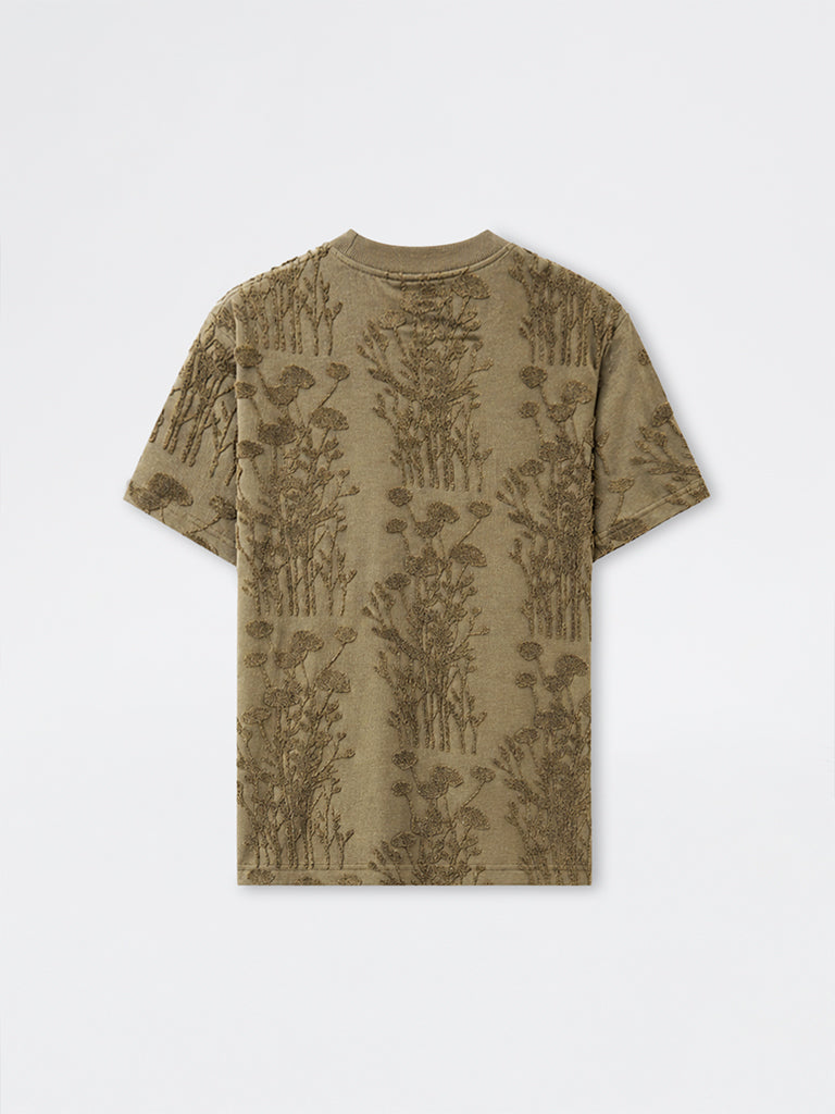 ETA Olive Botanical-Textured Relaxed-Fit Cotton-Blend T-Shirt