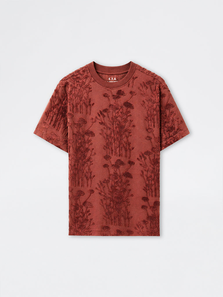 ETA Coral Botanical Textured Relaxed-Fit Cotton-Blend T-Shirt