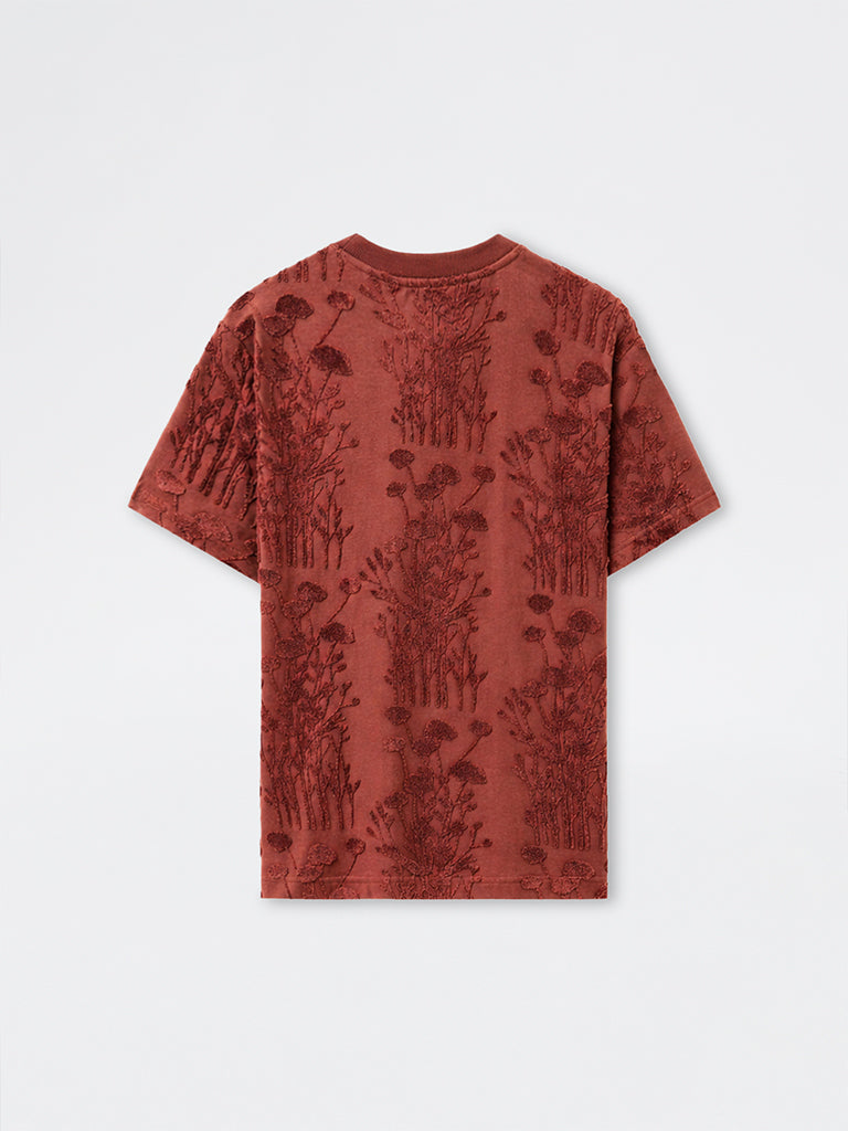 ETA Coral Botanical Textured Relaxed-Fit Cotton-Blend T-Shirt