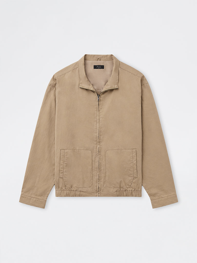 WES Casuals Khaki Relaxed-Fit Cotton Jacket