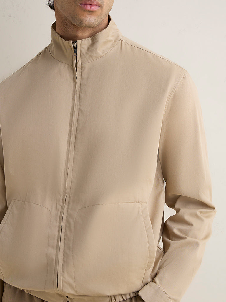 WES Casuals Khaki Relaxed-Fit Cotton Jacket